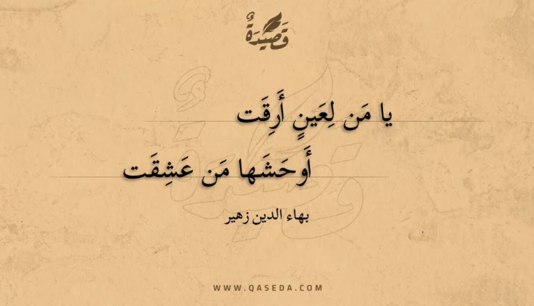قصيدة يا من لعين أرقت