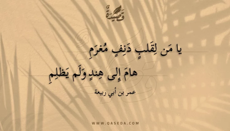 قصيدة يا من لقلب دنف مغرم