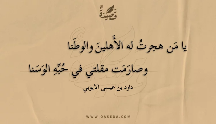 قصيدة يا من هجرت له الأهلين والوطنا