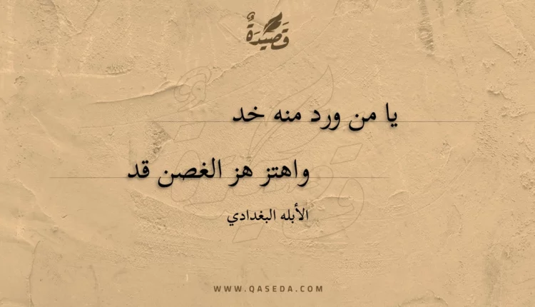 قصيدة يا من ورد منه خد
