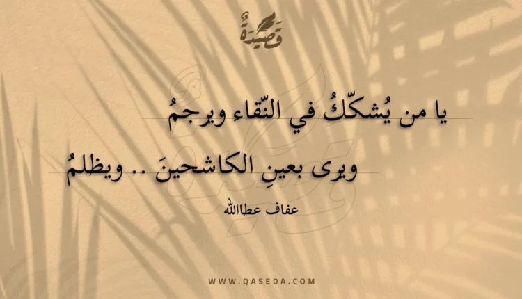 قصيدة يا من يشكك في النقاء ويرجم