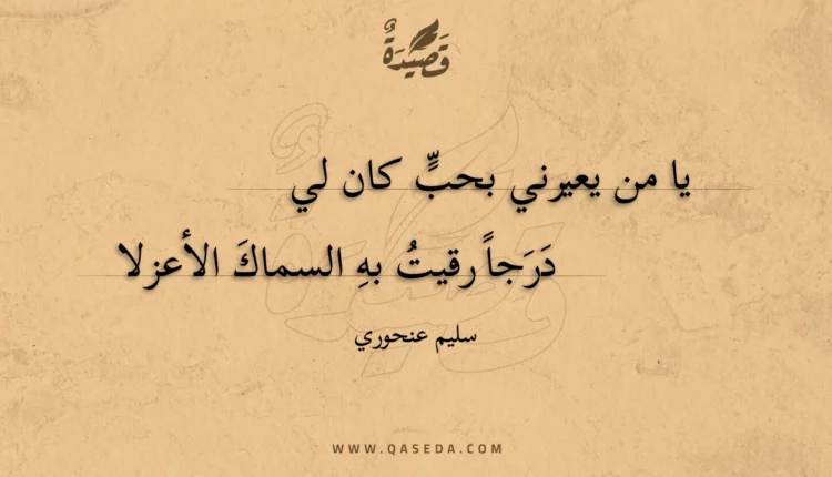 قصيدة يا من يعيرني بحب كان لي