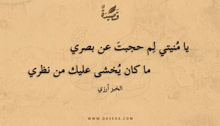 قصيدة يا منيتي لم حجبت عن بصري