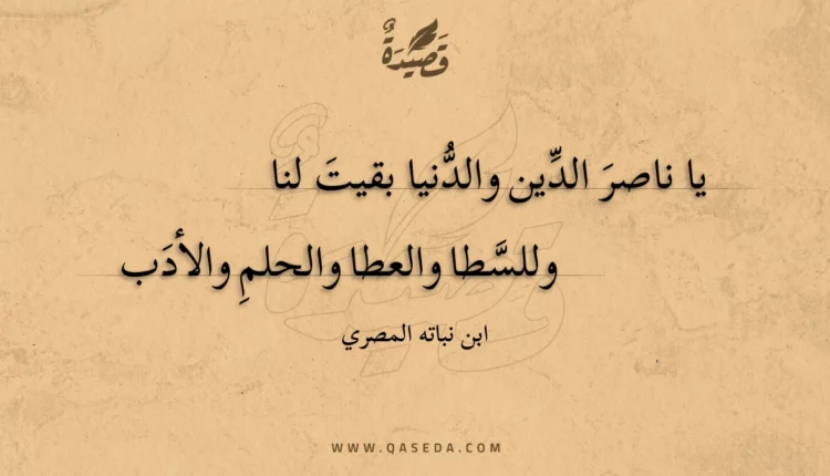 قصيدة يا ناصر الدين والدنيا بقيت لنا