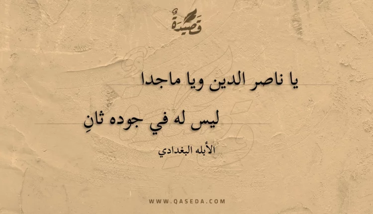 قصيدة يا ناصر الدين ويا ماجدا