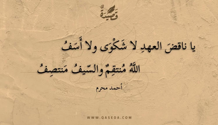 قصيدة يا ناقض العهد لا شكوى ولا أسف