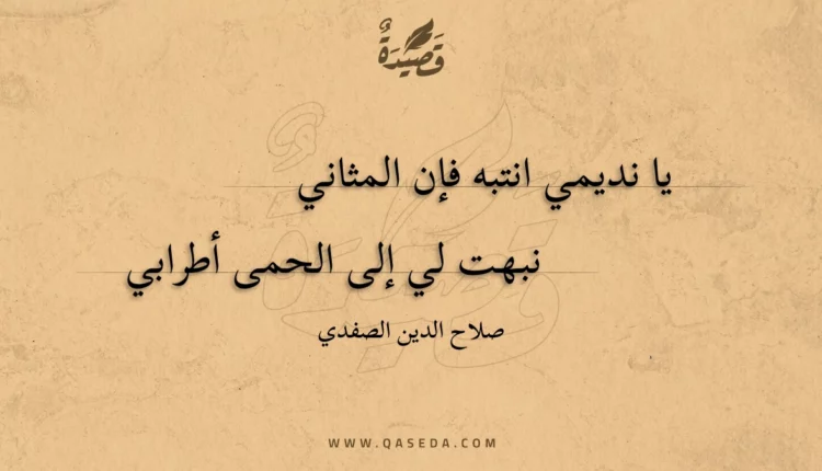 قصيدة يا نديمي انتبه فإن المثاني