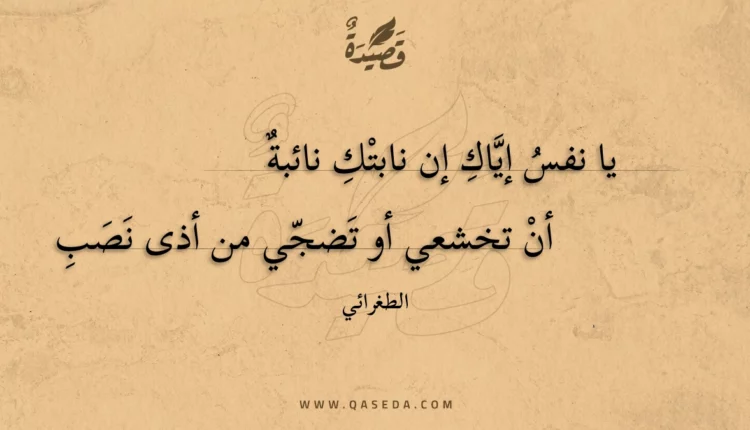 قصيدة يا نفس إياك إن نابتك نائبة