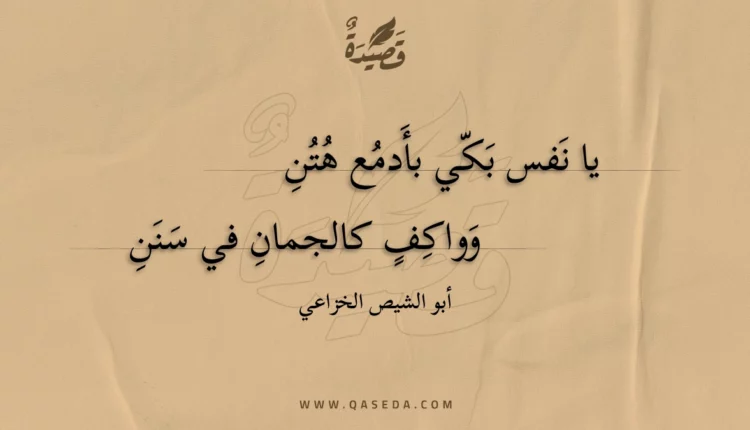 قصيدة يا نفس بكي بأدمع هتن