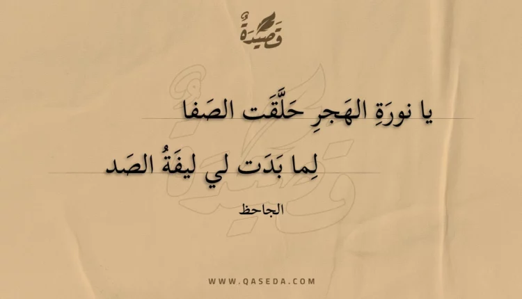 قصيدة يا نورة الهجر حلقت الصفا