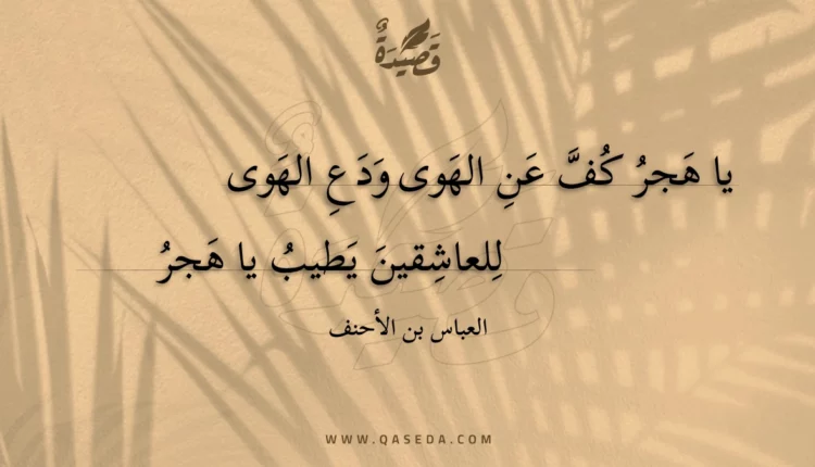 قصيدة يا هجر كف عن الهوى ودع الهوى