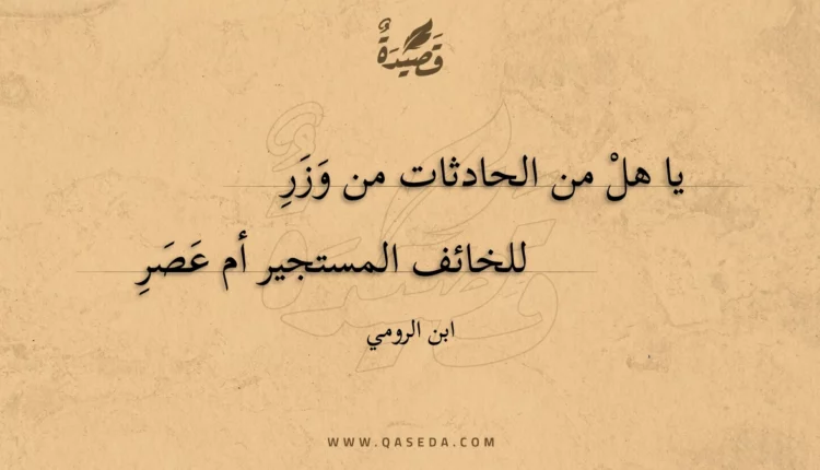 قصيدة يا هل من الحادثات من وزر