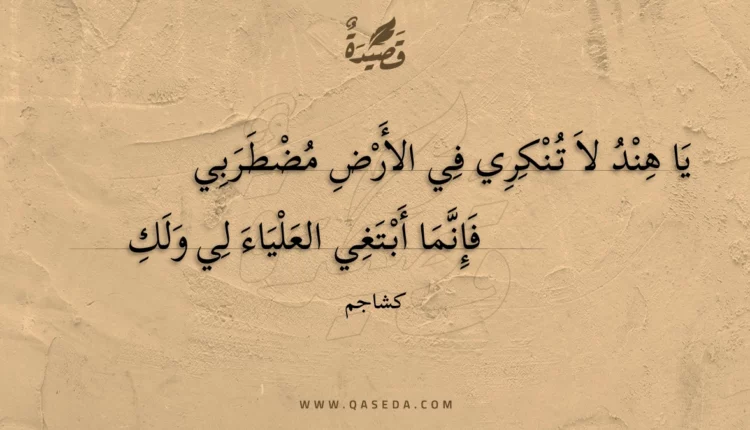 قصيدة يا هند لا تنكري في الأرض مضطربي