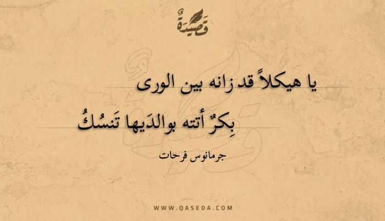 قصيدة يا هيكلا قد زانه بين الورى