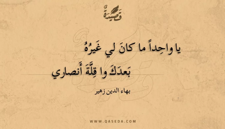 قصيدة يا واحدا ما كان لي غيره