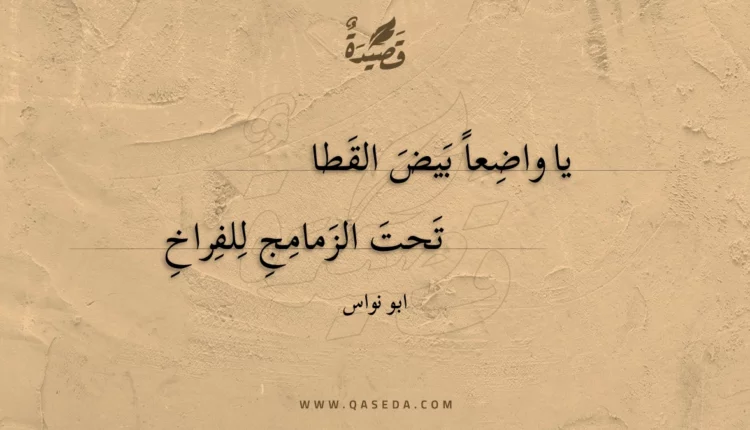 قصيدة يا واضعا بيض القطا
