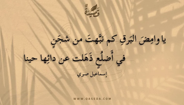 قصيدة يا وامض البرق كم نبهت من شجن