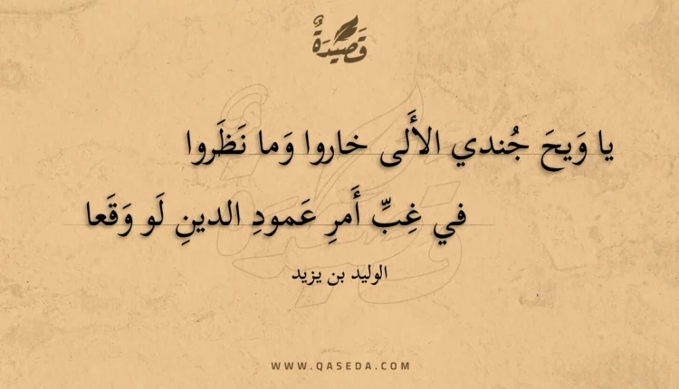 قصيدة يا ويح جندي الألى خاروا وما نظروا