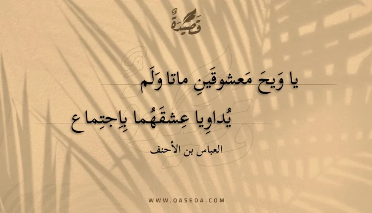 قصيدة يا ويح معشوقين ماتا ولم