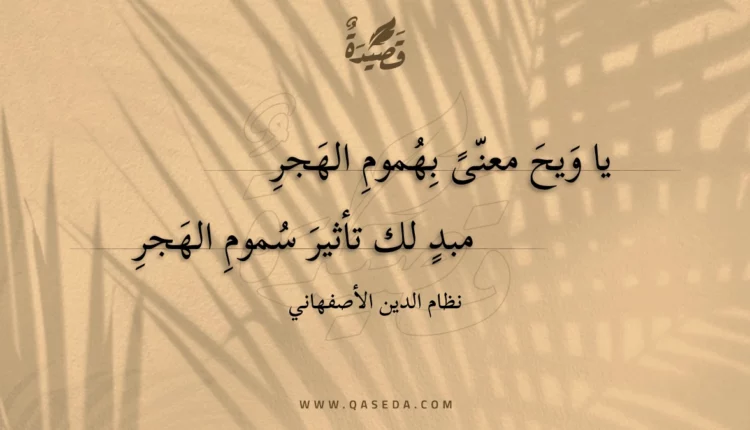 قصيدة يا ويح معنى بهموم الهجر