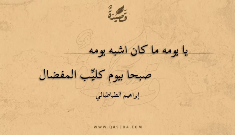 قصيدة يا يومه ما كان اشبه يومه