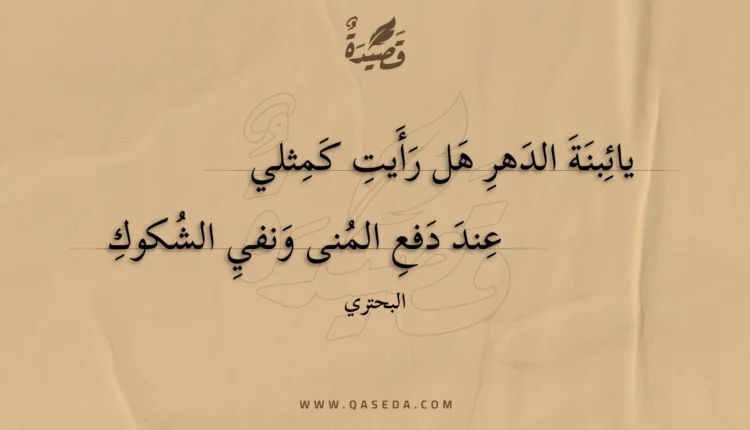 قصيدة يائبنة الدهر هل رأيت كمثلي