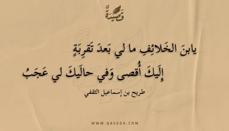 قصيدة يابن الخلائف ما لي بعد تقربة