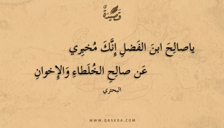 قصيدة ياصالح ابن الفضل إنك مخبري