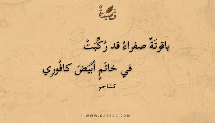 قصيدة ياقوتة صفراء قد ركبت
