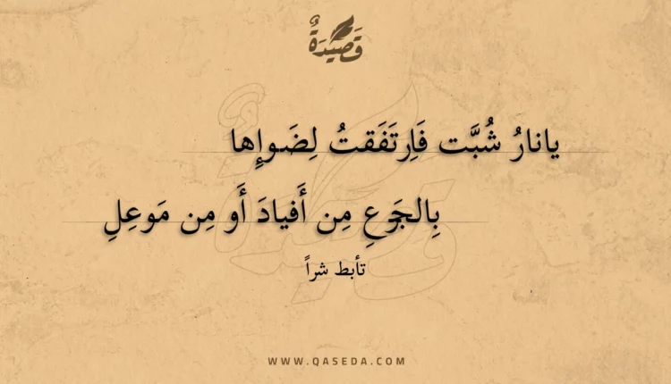قصيدة يانار شبت فارتفقت لضوإها