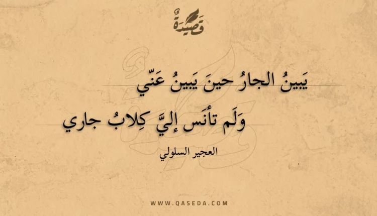 قصيدة يبين الجار حين يبين عني