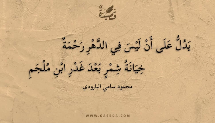 قصيدة يدل على أن ليس في الدهر رحمة