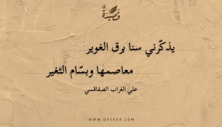 قصيدة يذكرني سنا برق الغوير