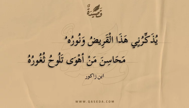 قصيدة يذكرني هذا القريض ونوره