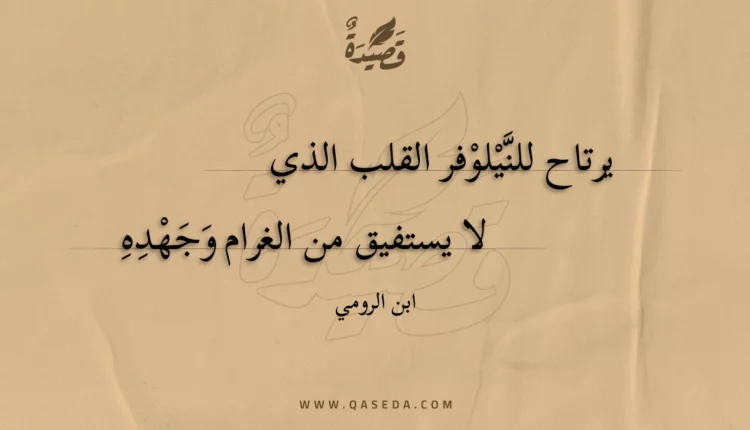 قصيدة يرتاح للنيلوفر القلب الذي