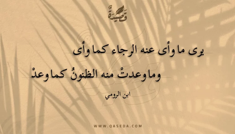 قصيدة يرى ما وأى عنه الرجاء كما وأى