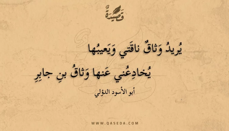 قصيدة يريد وثاق ناقتي ويعيبها