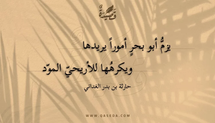 قصيدة يزم أبو بحر أمورا يريدها