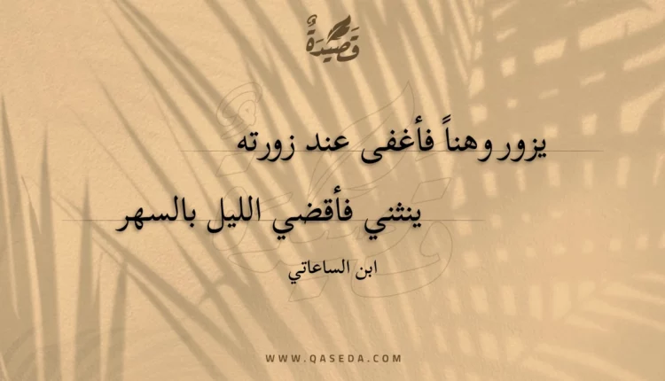 قصيدة يزور وهناً فأغفى عند زورته