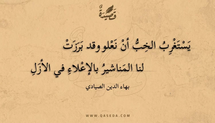 قصيدة يستغرب الخب أن نعلو وقد برزت