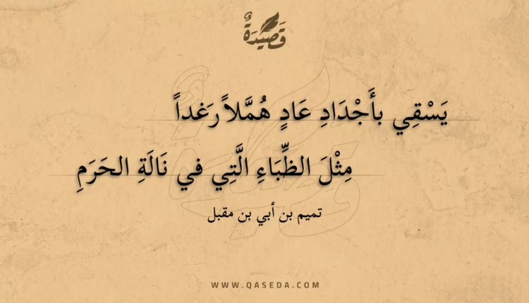 قصيدة يسقي بأجداد عاد هملا رغدا
