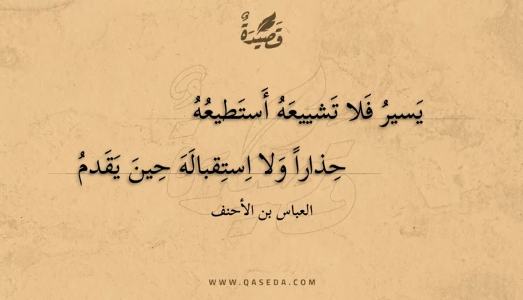 قصيدة يسير فلا تشييعه أستطيعه