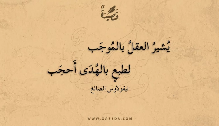 قصيدة يشير العقل بالموجب