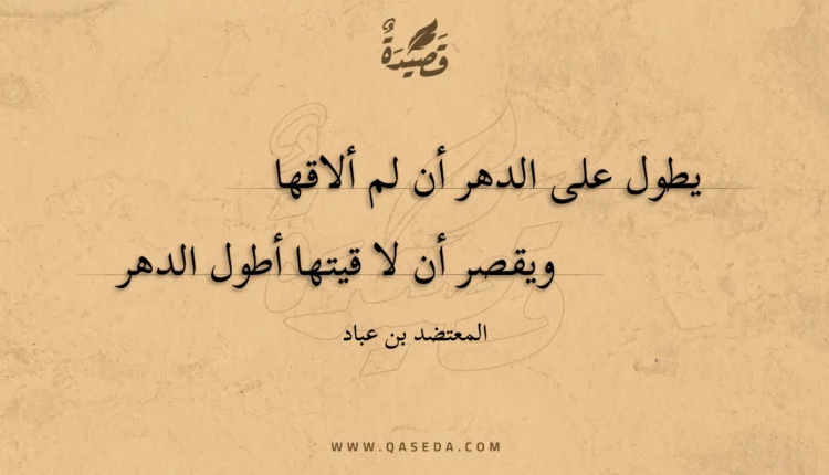 قصيدة يطول على الدهر أن لم ألاقها