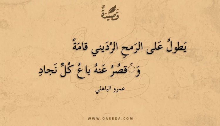 قصيدة يطول على الرمح الرديني قامة