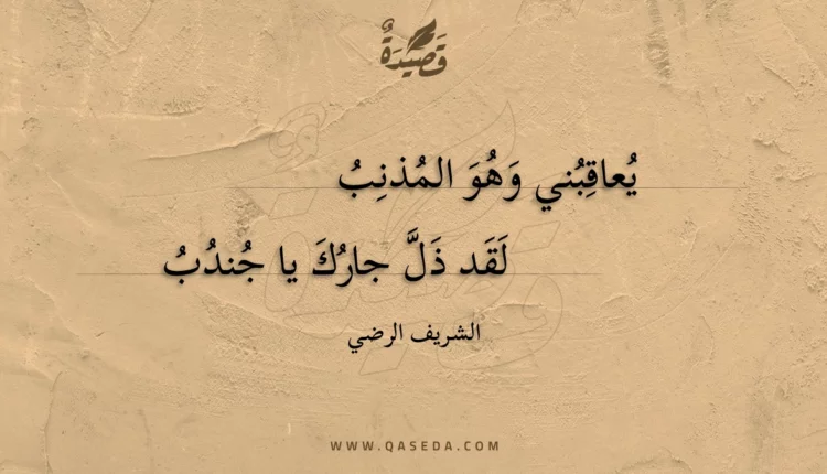 قصيدة يعاقبني وهو المذنب