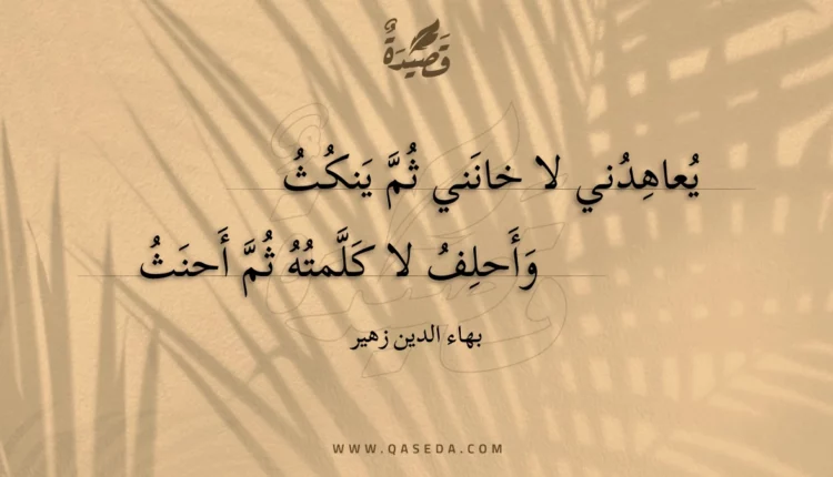 قصيدة يعاهدني لا خانني ثم ينكث