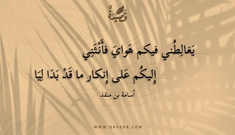 قصيدة يغالطني فيكم هواي فأنثني