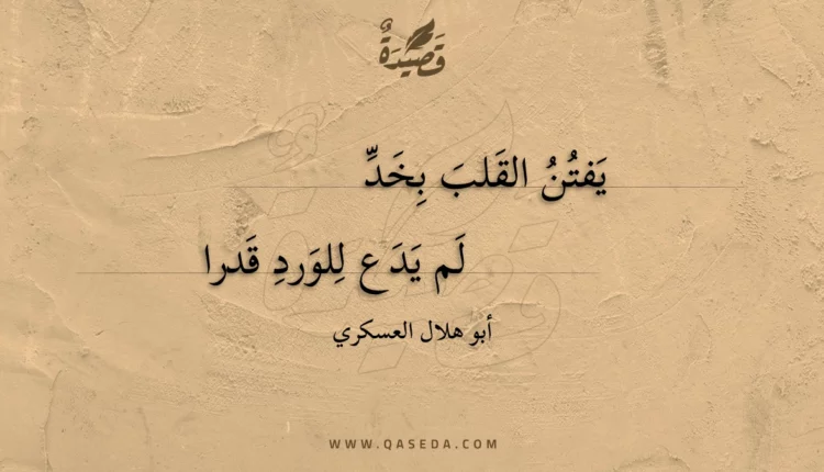 قصيدة يفتن القلب بخد