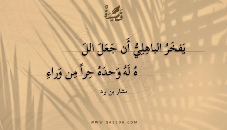 قصيدة يفخر الباهلي أن جعل الله